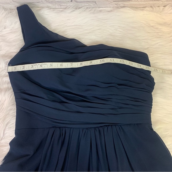Bill Levkoff One Shoulder Navy Short Dress Size 4 - Picture 6 of 7